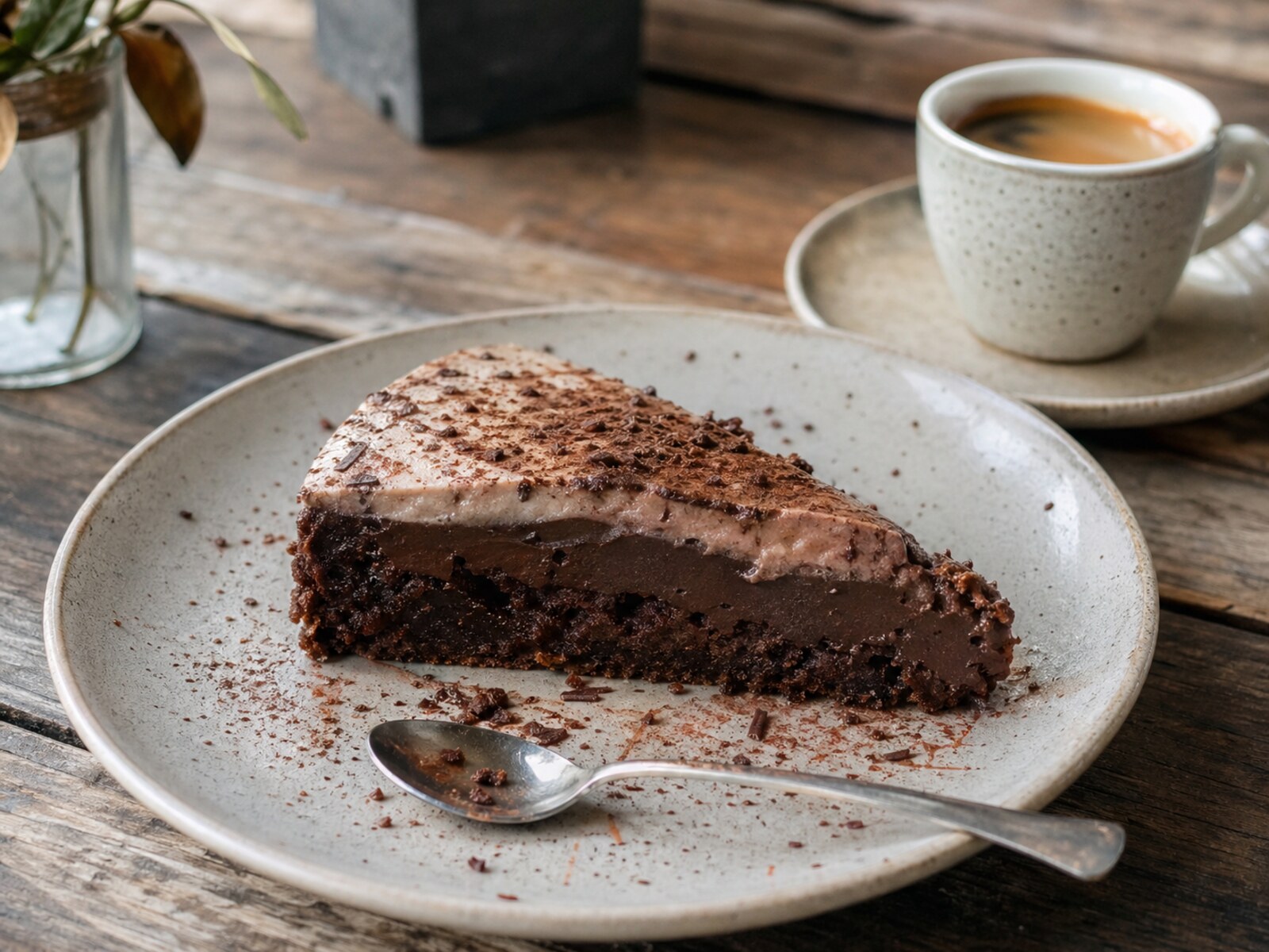 Postre casero servido con cafe